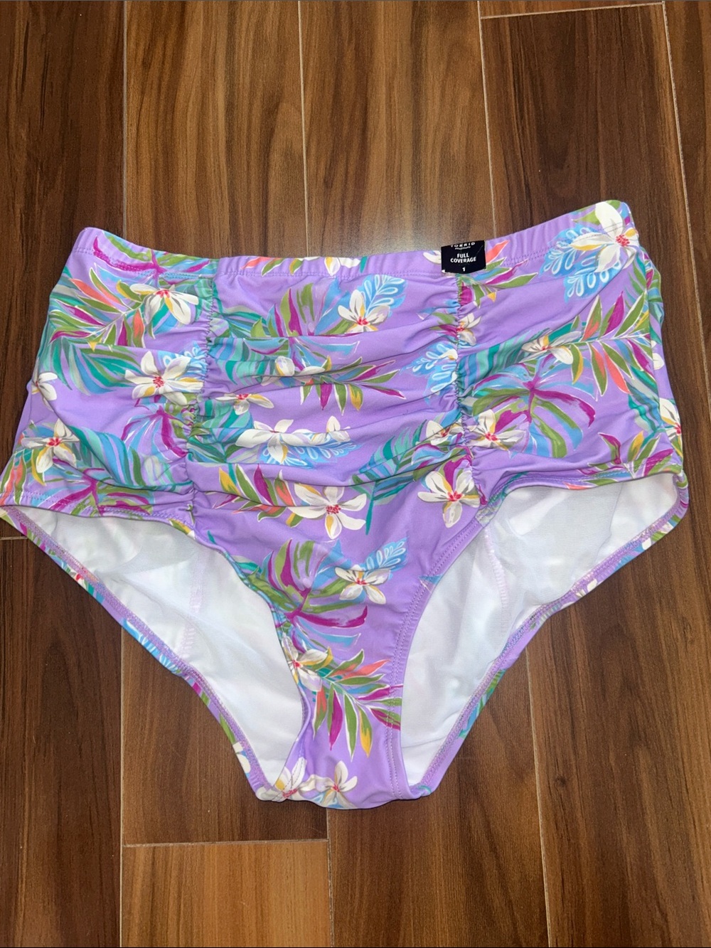 Size 1 Torrid swim high rise ruched full coverage Bikini bottoms